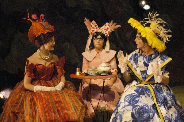 From left to right - Samantha Madely as 'The Madwoman of Chaillot', Sophia 
Stewart as 'Gabrielle' and Anthony Johnston as 'Constance; photo by Andree Lanthier